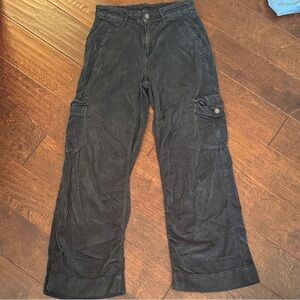 American Eagle Super High baggy wide leg Black Cargo Pants